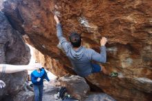 Bouldering in Hueco Tanks on 11/24/2018 with Blue Lizard Climbing and Yoga

Filename: SRM_20181124_1638420.jpg
Aperture: f/3.5
Shutter Speed: 1/250
Body: Canon EOS-1D Mark II
Lens: Canon EF 16-35mm f/2.8 L