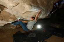 Bouldering in Hueco Tanks on 12/01/2018 with Blue Lizard Climbing and Yoga

Filename: SRM_20181201_1114500.jpg
Aperture: f/8.0
Shutter Speed: 1/250
Body: Canon EOS-1D Mark II
Lens: Canon EF 16-35mm f/2.8 L