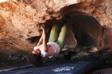 Bouldering in Hueco Tanks on 12/14/2018 with Blue Lizard Climbing and Yoga

Filename: SRM_20181214_1424050.jpg
Aperture: f/3.2
Shutter Speed: 1/250
Body: Canon EOS-1D Mark II
Lens: Canon EF 50mm f/1.8 II