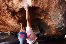 Bouldering in Hueco Tanks on 12/14/2018 with Blue Lizard Climbing and Yoga

Filename: SRM_20181214_1445570.jpg
Aperture: f/4.0
Shutter Speed: 1/250
Body: Canon EOS-1D Mark II
Lens: Canon EF 16-35mm f/2.8 L