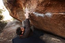 Bouldering in Hueco Tanks on 12/14/2018 with Blue Lizard Climbing and Yoga

Filename: SRM_20181214_1546240.jpg
Aperture: f/5.0
Shutter Speed: 1/250
Body: Canon EOS-1D Mark II
Lens: Canon EF 16-35mm f/2.8 L