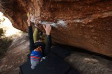 Bouldering in Hueco Tanks on 12/14/2018 with Blue Lizard Climbing and Yoga

Filename: SRM_20181214_1553451.jpg
Aperture: f/5.0
Shutter Speed: 1/250
Body: Canon EOS-1D Mark II
Lens: Canon EF 16-35mm f/2.8 L