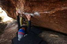 Bouldering in Hueco Tanks on 12/14/2018 with Blue Lizard Climbing and Yoga

Filename: SRM_20181214_1553460.jpg
Aperture: f/5.0
Shutter Speed: 1/250
Body: Canon EOS-1D Mark II
Lens: Canon EF 16-35mm f/2.8 L
