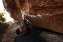 Bouldering in Hueco Tanks on 12/14/2018 with Blue Lizard Climbing and Yoga

Filename: SRM_20181214_1556090.jpg
Aperture: f/5.6
Shutter Speed: 1/250
Body: Canon EOS-1D Mark II
Lens: Canon EF 16-35mm f/2.8 L