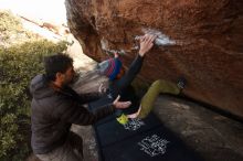 Bouldering in Hueco Tanks on 12/14/2018 with Blue Lizard Climbing and Yoga

Filename: SRM_20181214_1557300.jpg
Aperture: f/6.3
Shutter Speed: 1/250
Body: Canon EOS-1D Mark II
Lens: Canon EF 16-35mm f/2.8 L