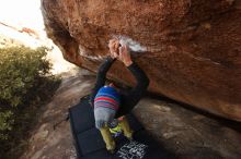 Bouldering in Hueco Tanks on 12/14/2018 with Blue Lizard Climbing and Yoga

Filename: SRM_20181214_1603210.jpg
Aperture: f/5.6
Shutter Speed: 1/250
Body: Canon EOS-1D Mark II
Lens: Canon EF 16-35mm f/2.8 L