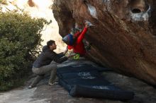 Bouldering in Hueco Tanks on 12/14/2018 with Blue Lizard Climbing and Yoga

Filename: SRM_20181214_1636411.jpg
Aperture: f/4.0
Shutter Speed: 1/250
Body: Canon EOS-1D Mark II
Lens: Canon EF 50mm f/1.8 II