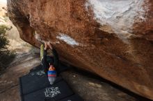Bouldering in Hueco Tanks on 12/14/2018 with Blue Lizard Climbing and Yoga

Filename: SRM_20181214_1657360.jpg
Aperture: f/5.0
Shutter Speed: 1/250
Body: Canon EOS-1D Mark II
Lens: Canon EF 16-35mm f/2.8 L