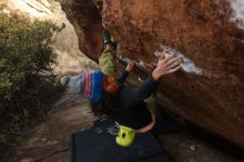 Bouldering in Hueco Tanks on 12/14/2018 with Blue Lizard Climbing and Yoga

Filename: SRM_20181214_1659031.jpg
Aperture: f/5.6
Shutter Speed: 1/250
Body: Canon EOS-1D Mark II
Lens: Canon EF 16-35mm f/2.8 L