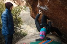 Bouldering in Hueco Tanks on 01/02/2019 with Blue Lizard Climbing and Yoga

Filename: SRM_20190102_1717440.jpg
Aperture: f/2.5
Shutter Speed: 1/320
Body: Canon EOS-1D Mark II
Lens: Canon EF 50mm f/1.8 II