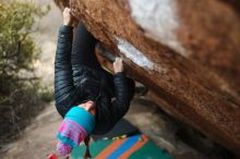 Bouldering in Hueco Tanks on 01/02/2019 with Blue Lizard Climbing and Yoga

Filename: SRM_20190102_1718100.jpg
Aperture: f/2.2
Shutter Speed: 1/320
Body: Canon EOS-1D Mark II
Lens: Canon EF 50mm f/1.8 II