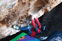 Bouldering in Hueco Tanks on 12/31/2018 with Blue Lizard Climbing and Yoga

Filename: SRM_20181231_1022260.jpg
Aperture: f/2.8
Shutter Speed: 1/250
Body: Canon EOS-1D Mark II
Lens: Canon EF 50mm f/1.8 II