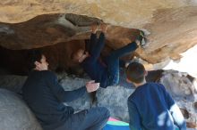 Bouldering in Hueco Tanks on 12/31/2018 with Blue Lizard Climbing and Yoga

Filename: SRM_20181231_1508190.jpg
Aperture: f/4.0
Shutter Speed: 1/160
Body: Canon EOS-1D Mark II
Lens: Canon EF 50mm f/1.8 II