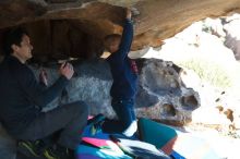 Bouldering in Hueco Tanks on 12/31/2018 with Blue Lizard Climbing and Yoga

Filename: SRM_20181231_1508310.jpg
Aperture: f/4.0
Shutter Speed: 1/400
Body: Canon EOS-1D Mark II
Lens: Canon EF 50mm f/1.8 II
