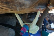 Bouldering in Hueco Tanks on 12/31/2018 with Blue Lizard Climbing and Yoga

Filename: SRM_20181231_1514250.jpg
Aperture: f/4.0
Shutter Speed: 1/640
Body: Canon EOS-1D Mark II
Lens: Canon EF 50mm f/1.8 II