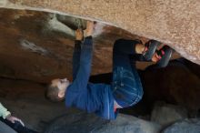 Bouldering in Hueco Tanks on 12/31/2018 with Blue Lizard Climbing and Yoga

Filename: SRM_20181231_1515180.jpg
Aperture: f/4.0
Shutter Speed: 1/250
Body: Canon EOS-1D Mark II
Lens: Canon EF 50mm f/1.8 II