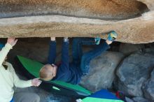 Bouldering in Hueco Tanks on 12/31/2018 with Blue Lizard Climbing and Yoga

Filename: SRM_20181231_1517050.jpg
Aperture: f/4.0
Shutter Speed: 1/250
Body: Canon EOS-1D Mark II
Lens: Canon EF 50mm f/1.8 II