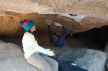 Bouldering in Hueco Tanks on 12/31/2018 with Blue Lizard Climbing and Yoga

Filename: SRM_20181231_1535101.jpg
Aperture: f/4.0
Shutter Speed: 1/250
Body: Canon EOS-1D Mark II
Lens: Canon EF 50mm f/1.8 II