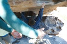 Bouldering in Hueco Tanks on 12/31/2018 with Blue Lizard Climbing and Yoga

Filename: SRM_20181231_1536140.jpg
Aperture: f/4.0
Shutter Speed: 1/250
Body: Canon EOS-1D Mark II
Lens: Canon EF 50mm f/1.8 II