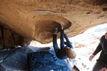 Bouldering in Hueco Tanks on 12/31/2018 with Blue Lizard Climbing and Yoga

Filename: SRM_20181231_1544560.jpg
Aperture: f/4.0
Shutter Speed: 1/250
Body: Canon EOS-1D Mark II
Lens: Canon EF 16-35mm f/2.8 L