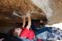 Bouldering in Hueco Tanks on 12/31/2018 with Blue Lizard Climbing and Yoga

Filename: SRM_20181231_1554040.jpg
Aperture: f/3.5
Shutter Speed: 1/250
Body: Canon EOS-1D Mark II
Lens: Canon EF 16-35mm f/2.8 L