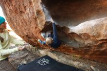 Bouldering in Hueco Tanks on 12/31/2018 with Blue Lizard Climbing and Yoga

Filename: SRM_20181231_1652080.jpg
Aperture: f/3.5
Shutter Speed: 1/250
Body: Canon EOS-1D Mark II
Lens: Canon EF 16-35mm f/2.8 L