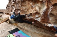 Bouldering in Hueco Tanks on 12/28/2018 with Blue Lizard Climbing and Yoga

Filename: SRM_20181228_0959280.jpg
Aperture: f/5.6
Shutter Speed: 1/200
Body: Canon EOS-1D Mark II
Lens: Canon EF 16-35mm f/2.8 L