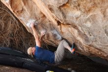 Bouldering in Hueco Tanks on 01/12/2019 with Blue Lizard Climbing and Yoga

Filename: SRM_20190112_1249380.jpg
Aperture: f/4.0
Shutter Speed: 1/250
Body: Canon EOS-1D Mark II
Lens: Canon EF 50mm f/1.8 II