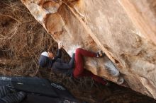 Bouldering in Hueco Tanks on 01/12/2019 with Blue Lizard Climbing and Yoga

Filename: SRM_20190112_1306460.jpg
Aperture: f/4.0
Shutter Speed: 1/320
Body: Canon EOS-1D Mark II
Lens: Canon EF 50mm f/1.8 II