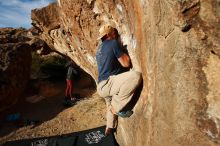 Bouldering in Hueco Tanks on 01/12/2019 with Blue Lizard Climbing and Yoga

Filename: SRM_20190112_1706240.jpg
Aperture: f/5.6
Shutter Speed: 1/500
Body: Canon EOS-1D Mark II
Lens: Canon EF 16-35mm f/2.8 L
