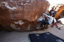 Bouldering in Hueco Tanks on 02/17/2019 with Blue Lizard Climbing and Yoga

Filename: SRM_20190217_1101210.jpg
Aperture: f/5.6
Shutter Speed: 1/160
Body: Canon EOS-1D Mark II
Lens: Canon EF 16-35mm f/2.8 L