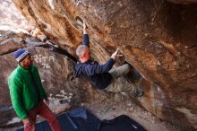 Bouldering in Hueco Tanks on 02/24/2019 with Blue Lizard Climbing and Yoga

Filename: SRM_20190224_1340320.jpg
Aperture: f/5.0
Shutter Speed: 1/200
Body: Canon EOS-1D Mark II
Lens: Canon EF 16-35mm f/2.8 L