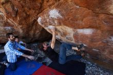 Bouldering in Hueco Tanks on 03/01/2019 with Blue Lizard Climbing and Yoga

Filename: SRM_20190301_1436330.jpg
Aperture: f/4.5
Shutter Speed: 1/200
Body: Canon EOS-1D Mark II
Lens: Canon EF 16-35mm f/2.8 L