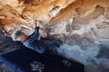 Bouldering in Hueco Tanks on 03/03/2019 with Blue Lizard Climbing and Yoga

Filename: SRM_20190303_1453070.jpg
Aperture: f/5.6
Shutter Speed: 1/200
Body: Canon EOS-1D Mark II
Lens: Canon EF 16-35mm f/2.8 L