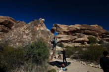 Bouldering in Hueco Tanks on 03/09/2019 with Blue Lizard Climbing and Yoga

Filename: SRM_20190309_1040000.jpg
Aperture: f/5.6
Shutter Speed: 1/320
Body: Canon EOS-1D Mark II
Lens: Canon EF 16-35mm f/2.8 L