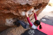 Bouldering in Hueco Tanks on 03/09/2019 with Blue Lizard Climbing and Yoga

Filename: SRM_20190309_1058340.jpg
Aperture: f/5.6
Shutter Speed: 1/125
Body: Canon EOS-1D Mark II
Lens: Canon EF 16-35mm f/2.8 L