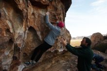 Bouldering in Hueco Tanks on 03/15/2019 with Blue Lizard Climbing and Yoga

Filename: SRM_20190315_0901480.jpg
Aperture: f/5.6
Shutter Speed: 1/640
Body: Canon EOS-1D Mark II
Lens: Canon EF 16-35mm f/2.8 L