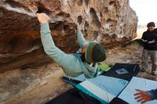 Bouldering in Hueco Tanks on 03/15/2019 with Blue Lizard Climbing and Yoga

Filename: SRM_20190315_0903520.jpg
Aperture: f/5.6
Shutter Speed: 1/200
Body: Canon EOS-1D Mark II
Lens: Canon EF 16-35mm f/2.8 L