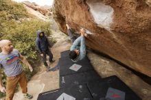 Bouldering in Hueco Tanks on 03/16/2019 with Blue Lizard Climbing and Yoga

Filename: SRM_20190316_1514310.jpg
Aperture: f/5.6
Shutter Speed: 1/320
Body: Canon EOS-1D Mark II
Lens: Canon EF 16-35mm f/2.8 L