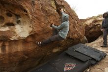 Bouldering in Hueco Tanks on 03/16/2019 with Blue Lizard Climbing and Yoga

Filename: SRM_20190316_1548570.jpg
Aperture: f/5.6
Shutter Speed: 1/800
Body: Canon EOS-1D Mark II
Lens: Canon EF 16-35mm f/2.8 L