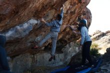 Bouldering in Hueco Tanks on 03/17/2019 with Blue Lizard Climbing and Yoga

Filename: SRM_20190317_1009471.jpg
Aperture: f/4.0
Shutter Speed: 1/500
Body: Canon EOS-1D Mark II
Lens: Canon EF 50mm f/1.8 II