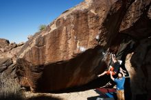 Bouldering in Hueco Tanks on 03/17/2019 with Blue Lizard Climbing and Yoga

Filename: SRM_20190317_1101250.jpg
Aperture: f/5.6
Shutter Speed: 1/250
Body: Canon EOS-1D Mark II
Lens: Canon EF 16-35mm f/2.8 L