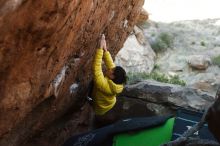 Bouldering in Hueco Tanks on 03/20/2019 with Blue Lizard Climbing and Yoga

Filename: SRM_20190320_0922401.jpg
Aperture: f/3.5
Shutter Speed: 1/400
Body: Canon EOS-1D Mark II
Lens: Canon EF 50mm f/1.8 II