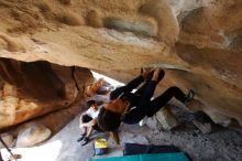 Bouldering in Hueco Tanks on 03/20/2019 with Blue Lizard Climbing and Yoga

Filename: SRM_20190320_1557200.jpg
Aperture: f/5.6
Shutter Speed: 1/200
Body: Canon EOS-1D Mark II
Lens: Canon EF 16-35mm f/2.8 L