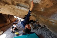 Bouldering in Hueco Tanks on 03/20/2019 with Blue Lizard Climbing and Yoga

Filename: SRM_20190320_1557232.jpg
Aperture: f/5.6
Shutter Speed: 1/200
Body: Canon EOS-1D Mark II
Lens: Canon EF 16-35mm f/2.8 L