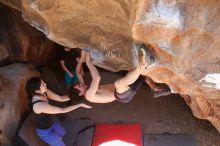 Bouldering in Hueco Tanks on 03/29/2019 with Blue Lizard Climbing and Yoga

Filename: SRM_20190329_1234550.jpg
Aperture: f/5.6
Shutter Speed: 1/160
Body: Canon EOS-1D Mark II
Lens: Canon EF 16-35mm f/2.8 L