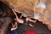 Bouldering in Hueco Tanks on 03/29/2019 with Blue Lizard Climbing and Yoga

Filename: SRM_20190329_1235050.jpg
Aperture: f/5.6
Shutter Speed: 1/320
Body: Canon EOS-1D Mark II
Lens: Canon EF 16-35mm f/2.8 L