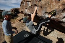 Bouldering in Hueco Tanks on 04/06/2019 with Blue Lizard Climbing and Yoga

Filename: SRM_20190406_0919080.jpg
Aperture: f/5.6
Shutter Speed: 1/500
Body: Canon EOS-1D Mark II
Lens: Canon EF 16-35mm f/2.8 L