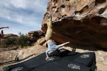 Bouldering in Hueco Tanks on 04/06/2019 with Blue Lizard Climbing and Yoga

Filename: SRM_20190406_0932150.jpg
Aperture: f/5.6
Shutter Speed: 1/320
Body: Canon EOS-1D Mark II
Lens: Canon EF 16-35mm f/2.8 L
