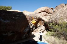 Bouldering in Hueco Tanks on 04/13/2019 with Blue Lizard Climbing and Yoga

Filename: SRM_20190413_0954380.jpg
Aperture: f/5.6
Shutter Speed: 1/800
Body: Canon EOS-1D Mark II
Lens: Canon EF 16-35mm f/2.8 L